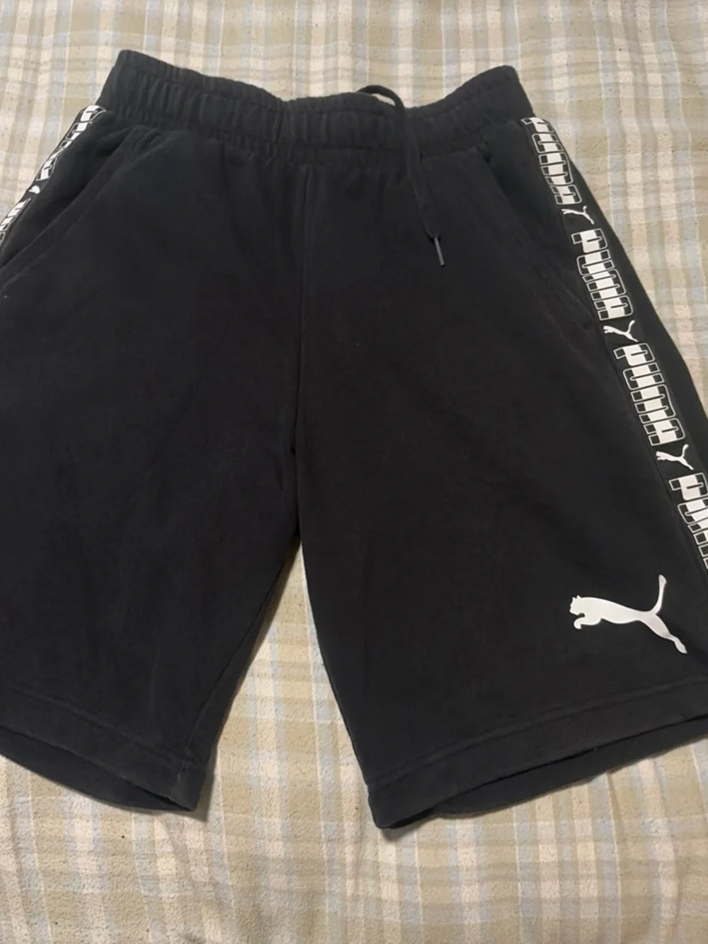 Puma Black Shorts with White Logo Tape